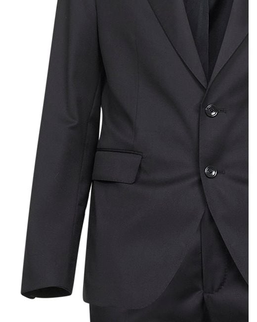 Tagliatore Black Virgin Wool Vesuvio Single-Breasted Suit for men