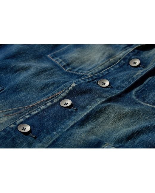 COTTLE Blue Anorak Denim Foncé Jacket