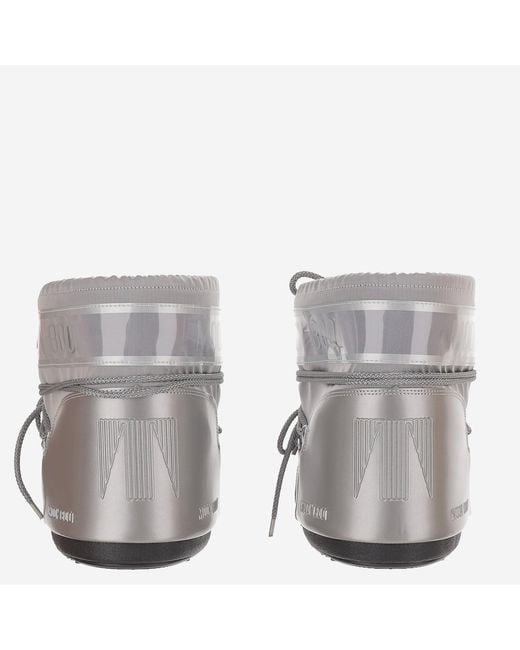 Moon Boot Gray Ankle Boots Icon Low Glance Rubber And Mesh