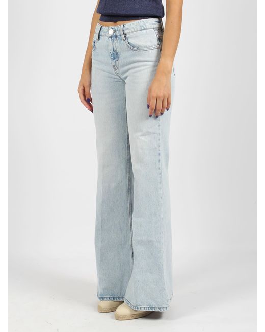 AMI Blue Slitted Flare Fit Jeans