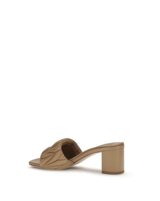Miu Miu Multicolor Sandals Logo Plaque Lambskin Upper Lamb (Ovis Aries)