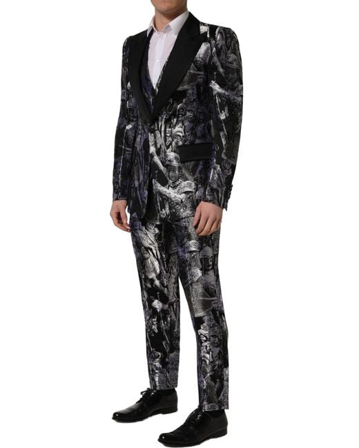Dolce & Gabbana Black Single Breasted Suits for men