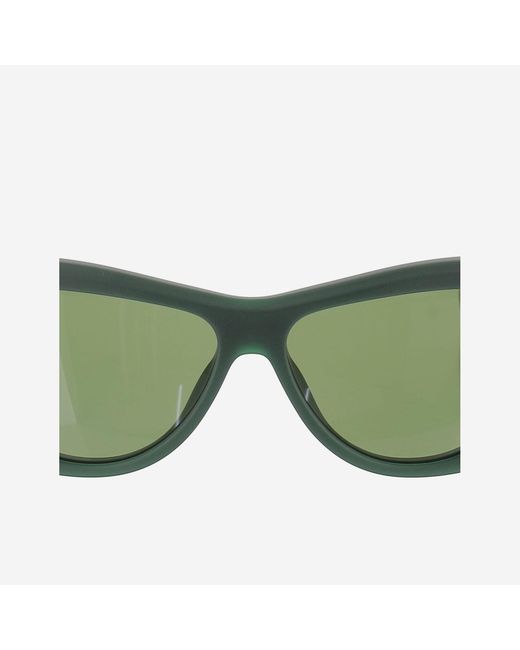 Jacquemus Green Palmier Sunglasses With Square Frame Acetate Glasses & Frames