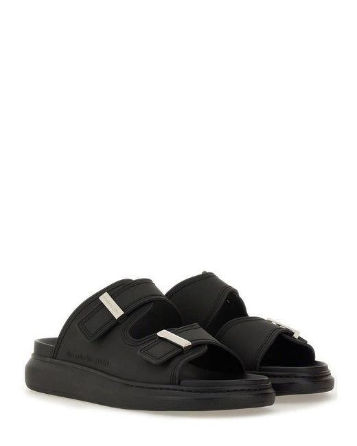 Alexander McQueen Black Hybrid Double Buckle Sandal for men