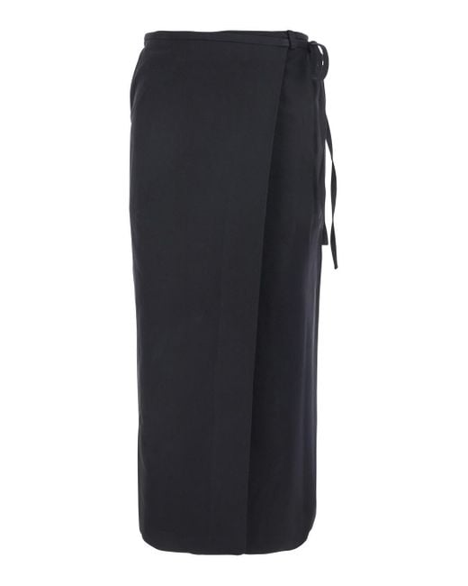 DUNST Black Skirt With Side Closure With Laces