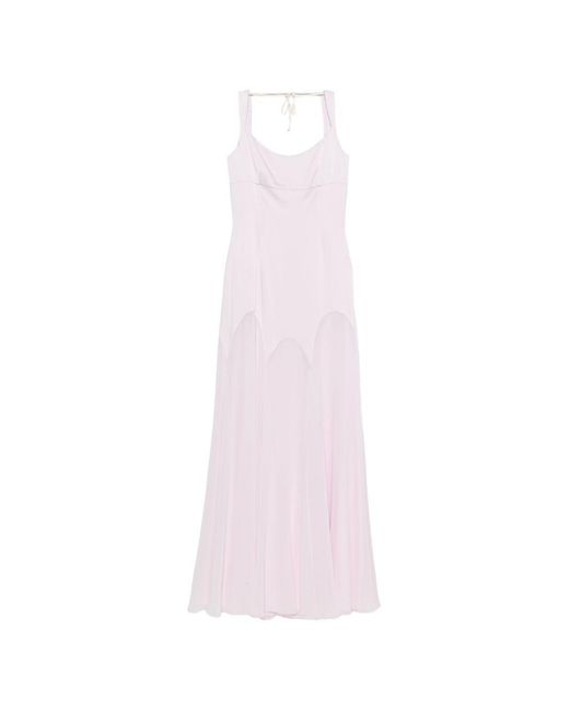 McQueen Brown Long Dress Viscose