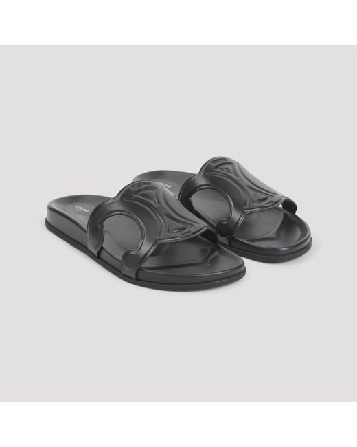 Céline Black Triomphe Slide, Calfskin