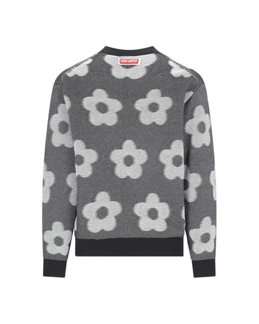 KENZO Gray 'flower Spot' Sweater for men