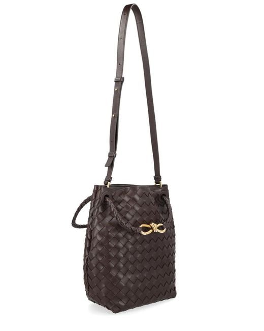 Bottega Veneta Brown Bucket Bag Andiamo Small Leather Handbags