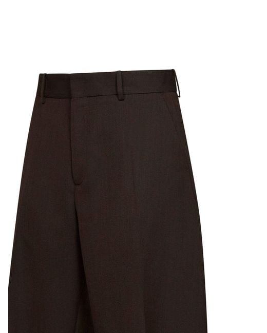 Studio Nicholson Black Tailored Trousers Fume Coffee Virgin Wool for men