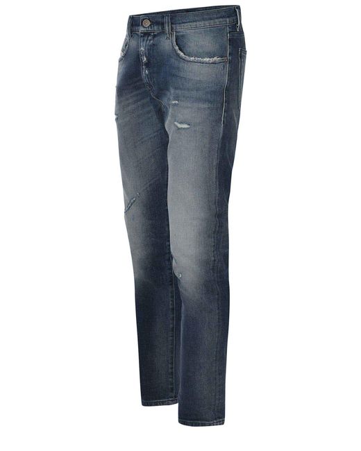 DIESEL Blue Distressed Denim Jeans for men