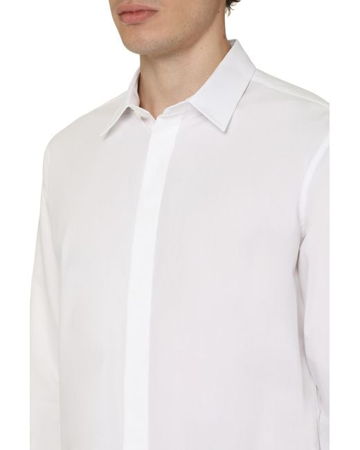 Valentino Garavani White Cotton Poplin Shirt for men
