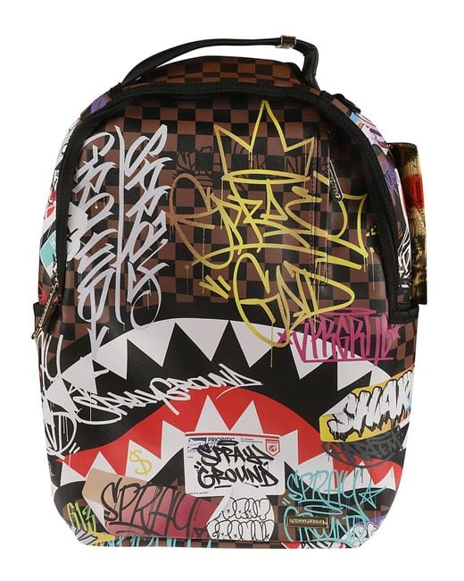 Sprayground Black Shark Graffiti Shoulder Bag