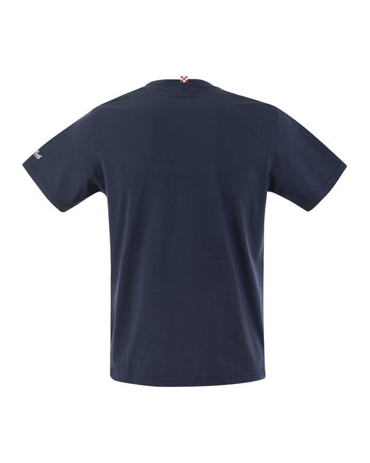 Mc2 Saint Barth Blue T-Shirt With Chest Print for men