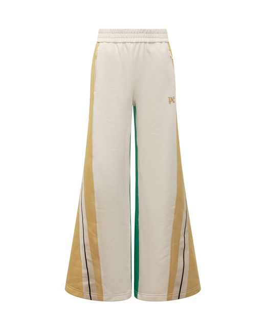 Palm Angels White Pants With Logo