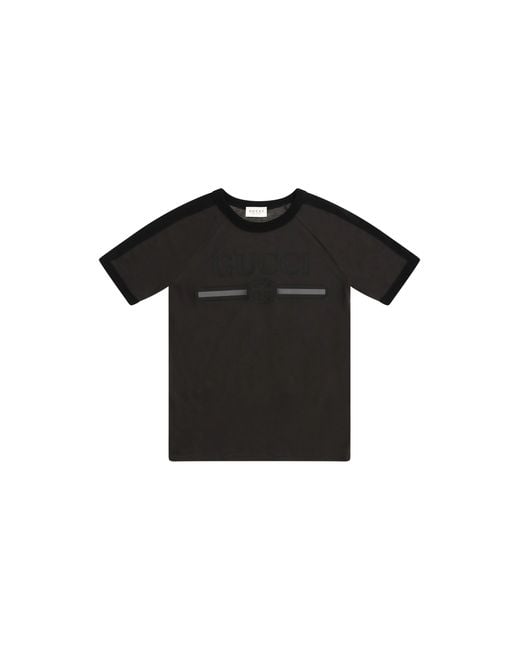 Gucci Black Logo T-Shirt For Boy Cotton T-Shirts