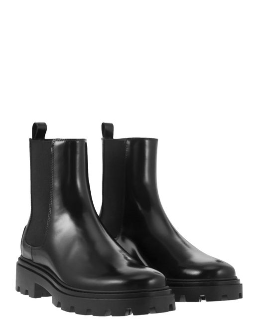 Tod's Black Leather Chelsea Boot