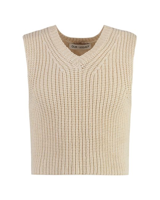 Our Legacy Natural Intact Knitted Vest for men