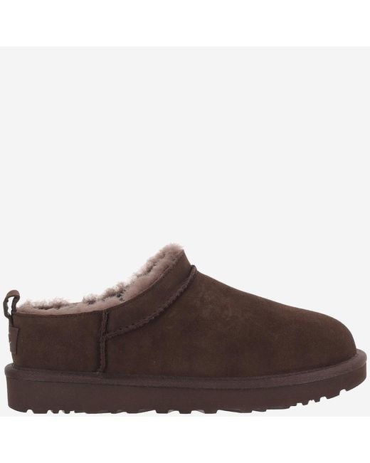 Ugg Brown Ankle Boots Classic Micro Suede