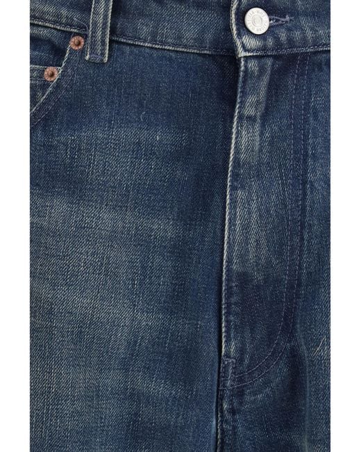 MM6 by Maison Margiela Blue Five-Pocket Pants With Panel Design Cotton Jean for men