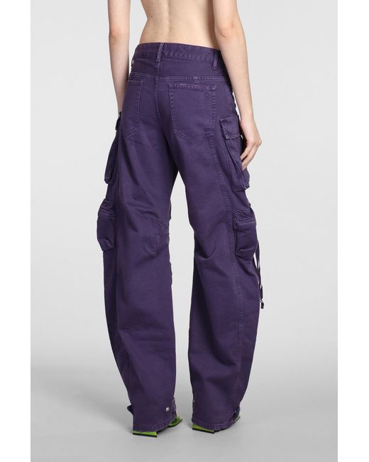 The Attico Blue Fern Jeans In Viola Cotton