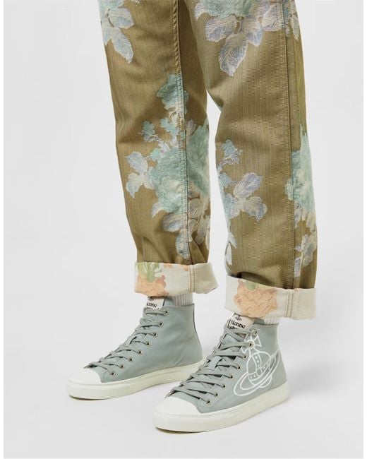 Vivienne Westwood White Plimsoll Logo High-Top Sneakers Shoes for men