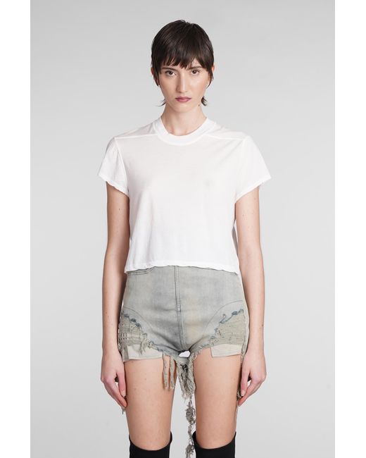 Rick Owens Level T T-shirt In White Cotton
