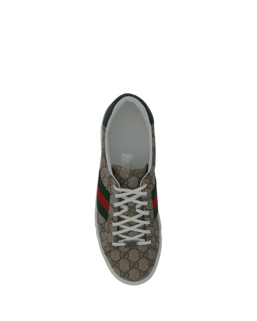Gucci Brown Ace GG Canvas Low-top Sneakers for men