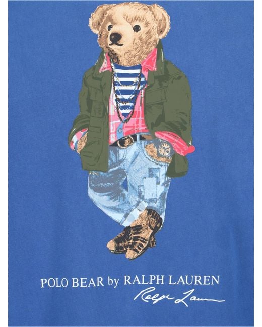 Ralph Lauren Blue Polo Bear T-Shirt for men