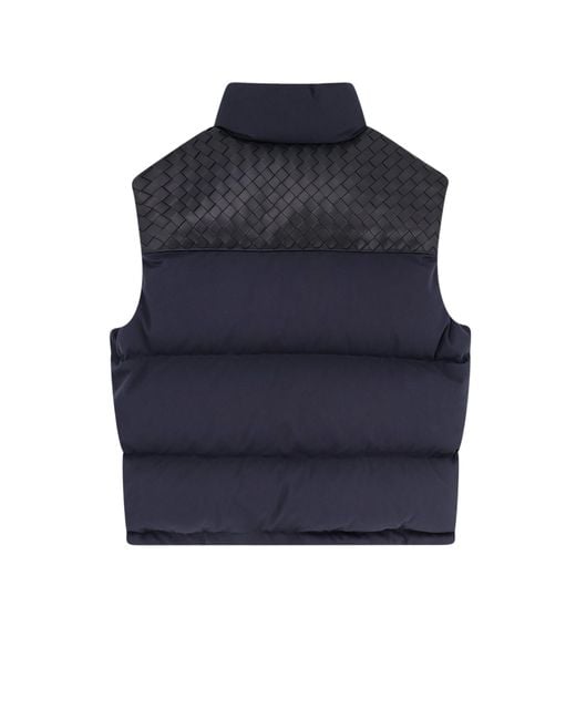 Bottega Veneta Blue Cotton Blend Sleeveless Jacket for men