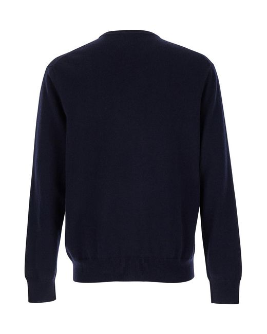 Le Plain Blue Crewneck Long Sleeve Sweater for men