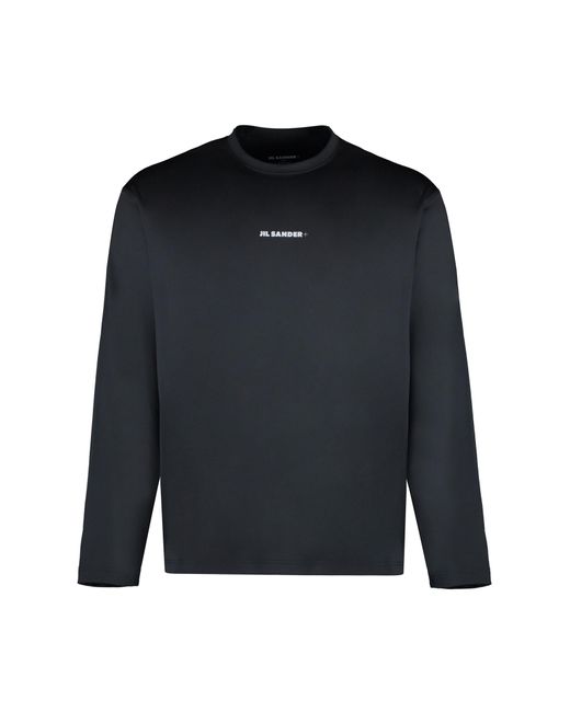 Jil Sander Black Techno Fabric T-Shirt for men