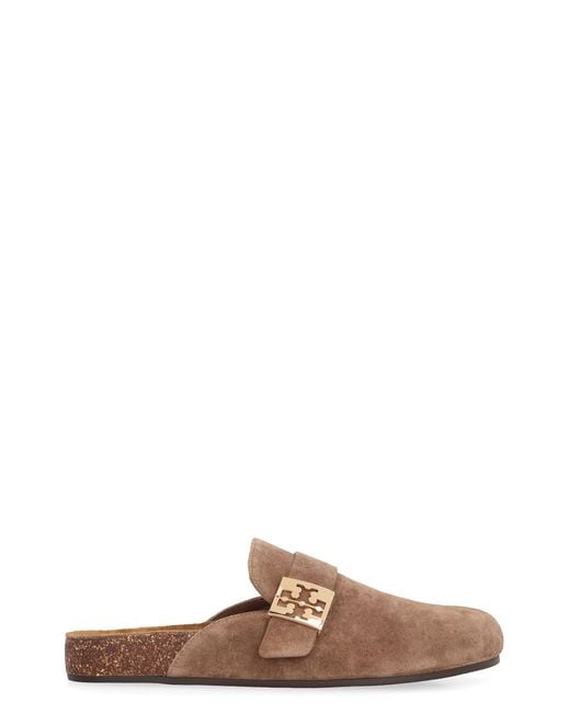 Tory Burch Brown Mules Mellow River Rock- Rock/ Sandal