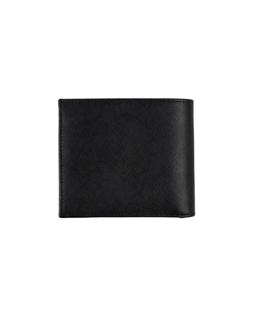 Kiton Black Leather Wallet With Logo for men