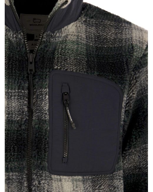 Woolrich Black Giacca Sherpa Zip-Up Hombre for men