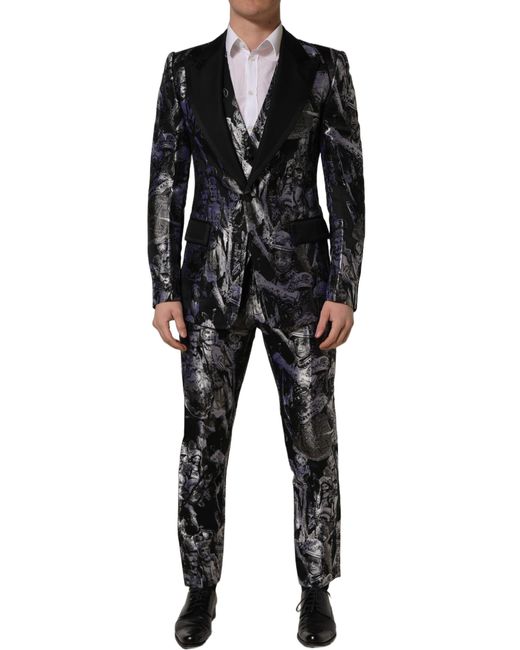 Dolce & Gabbana Black Single Breasted Suits for men