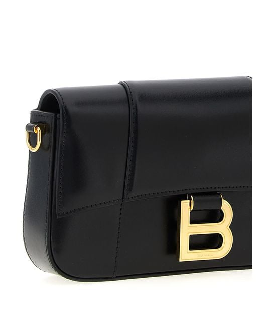 Balenciaga Black 'Hourglass' Small Shoulder Bag