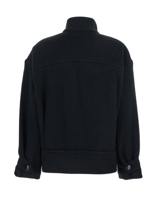 Isabel Marant Blue 'Hanis' Jacket With Stand-Up Collar And Dropped Shoulders