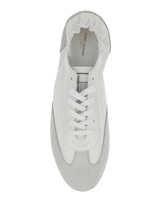 Saint Laurent White Sneakers Artico Leather Lamb Trainers for men
