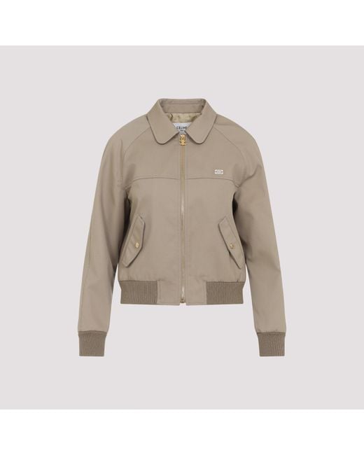 Céline Natural Polyester Bomber Jacket