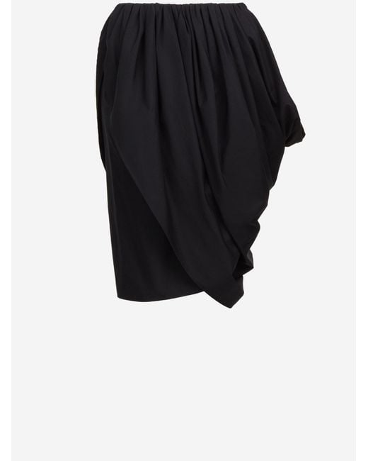 Chloé Black Skirt Cotton Poplin Wrap