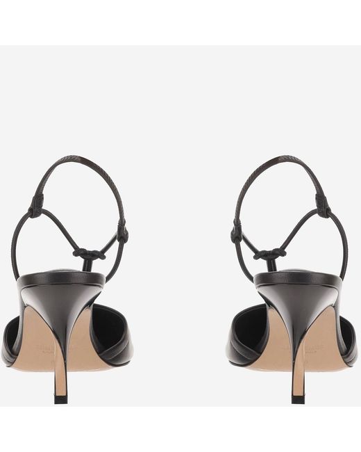 Jacquemus Metallic Pina Sculptural Lacquered Heel Leather Sandals