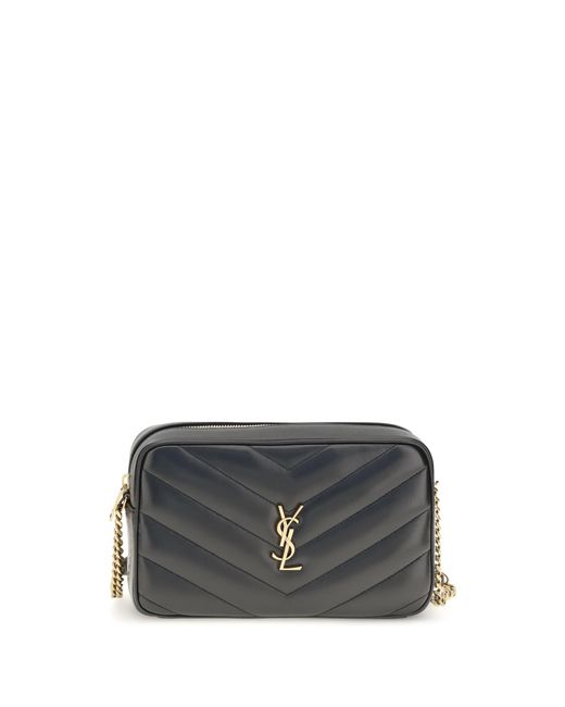Saint Laurent Black Crossbody Bag Loulou Matelassé Leather Lamb Shoulder