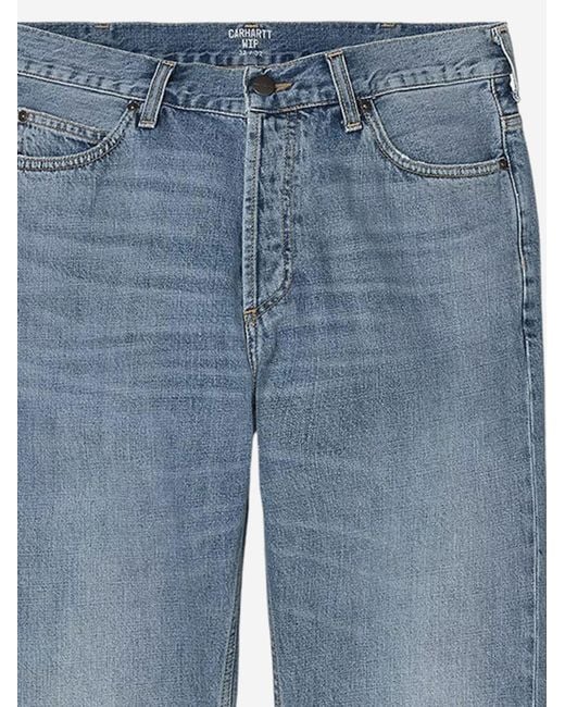 Carhartt Blue Jeans Marlow Edgewood Cotton Trousers for men