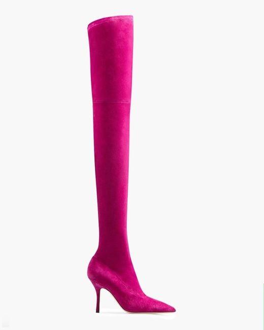 Paris Texas Suede Mama Over-the-knee Boots in Pink | Lyst