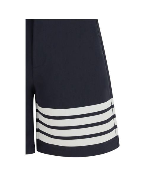 Thom Browne Blue Viscose Bermuda Shorts for men