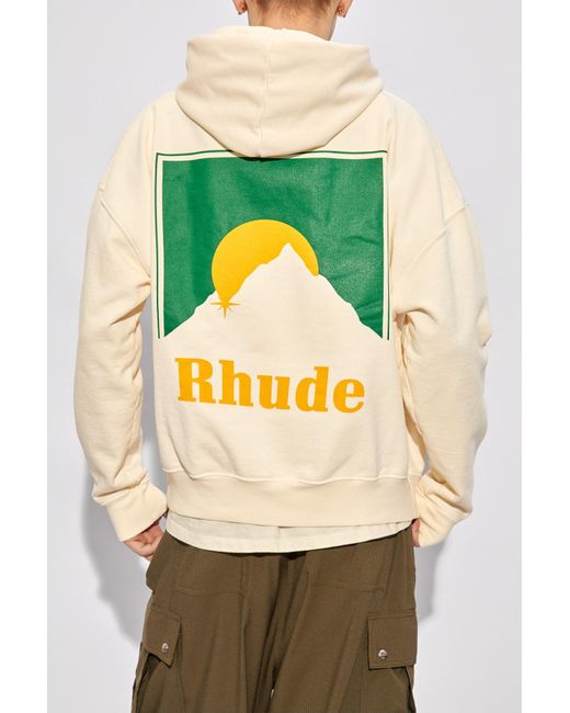 Rhude Natural Hoodie With Logo for men