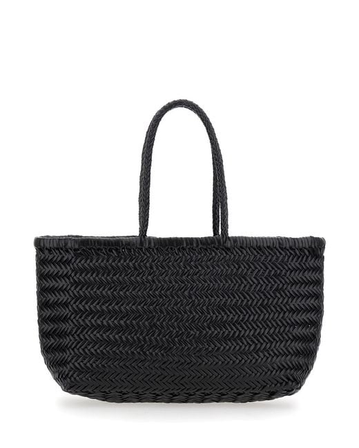 Dragon Diffusion Black Shopper Bag Bamboo Triple Jump Leather Handbags
