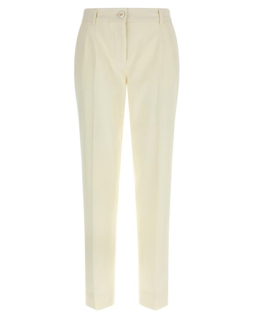 Dolce & Gabbana White Kate Pants Virgin Wool Elastane