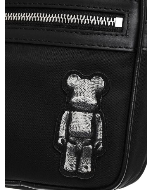 Neil Barrett Black Bearbrick Logo Nylon Twill Crossboby Bag for men